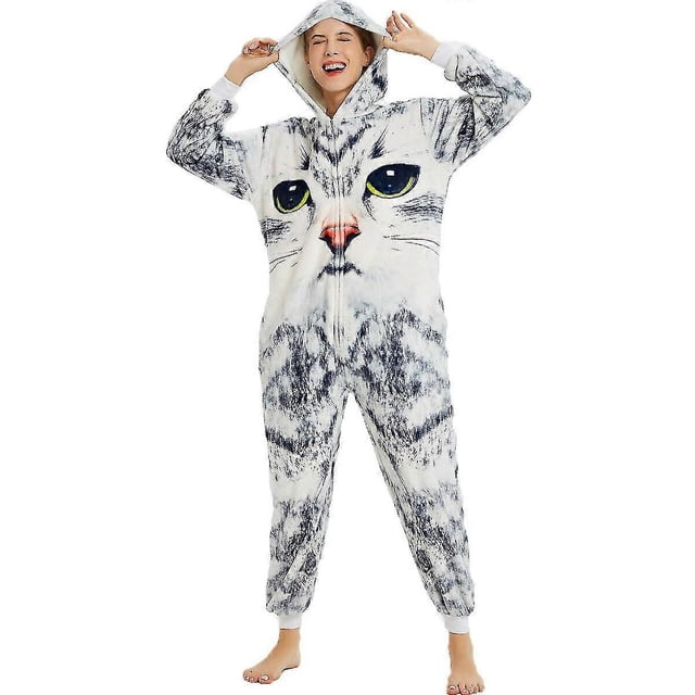 Unicorn Cat Bodysuit Adult Animal Stitch Totoro Bodysuit Women Men Couple Winter Pajama Set Sleepwear Home Clothes