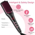 thumbnail image 2 of Cepillo alisador de pelo de cerámica mejorado de MiroPure, cepillo alisador iónico 2 en 1 con función antiescaldaduras, bloqueo automático de temperatura y función de apagado automático (negro), 2 of 5