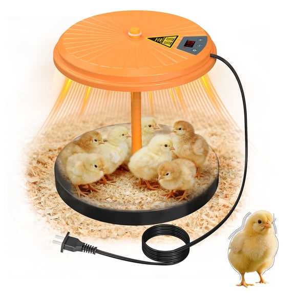 YHAICO US-Plug Poultry Heat Lamp,Smart Thermostat Brooder Heater for Chicks, Ducklings & Goslings, Over-Heat Guard Winter Coop Warmer,Chicken Brooder Plate for up to 15 Chicks