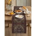 thumbnail image 3 of Boho Vintage Table Runner 108 Inches Long,Modern Geometric Abstract Art Aesthetics Cotton Linen Table Runners Dresser Scarves,Fabric Tabletop Scarf Furniture Cover for Home Dinner Party 13"x108", 3 of 9
