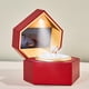 thumbnail image 5 of Caja para anillos con iluminación, pequeña reproducción de video, elegante pantalla incorporada, soporte para exhibición de anillos Rojo, 5 of 9