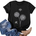 thumbnail image 2 of T-shirts d'Été pour Femmes à Col Rond, T-Shirt Imprimé Pissenlit, T-Shirt Décontracté à Manches Courtes, Hauts pour Femmes, Chemisiers, Chandail, 2 of 5