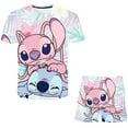thumbnail image 2 of Ropa de punto para niñas pequeñas, trajes, ropa de verano para niñas, camisetas, pantalones cortos, 2 unids/set para niños, ropa de ocio de dibujos animados Stich Outfits10T Gao Jinjia LED, 2 of 2