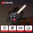 thumbnail image 2 of CCIYU X 2 Flip Key Fob with Key Blade 4 buttons Replacement for 2008 2009 2010 for Toyota Corolla Series with FCC ADP12514901S, 2 of 7