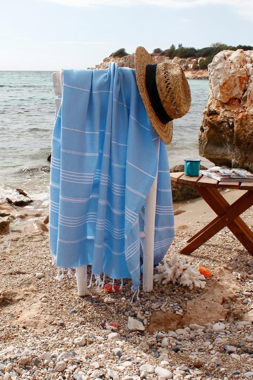 6-Pack Turkish Beach Towels Set – Oversized, Quick-Dry, Sand-Free Pool Towels For Beach, Yoga, Camping & Travel