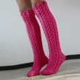 thumbnail image 2 of Fgnfyis Women's Knit Thigh High Boot Socks Extra Long Winter Over Knee Leg Warmers Stockings Hot Pink One Size, 2 of 6