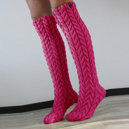 

5 pairs Women s Cable Knitted Thigh High Boot Socks Extra Long Winter Stockings Over Knee Leg Warmers womens socks Color random