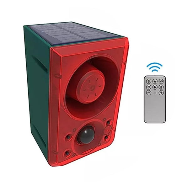 Solar Outdoor Motion Sensor Alarm, Dog Barking, Support Recording&Volume,130db Loud Noise Maker,3 Work Modes Strobe Light with USB,Say Goodbye to the Intruders