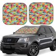 thumbnail image 6 of Kdxio Colorful Fish 2 Print 2-Piece Sun Shade Front Windshield - Foldable Car Front Window Sunshades for Most Sedans SUV Truck, 6 of 6