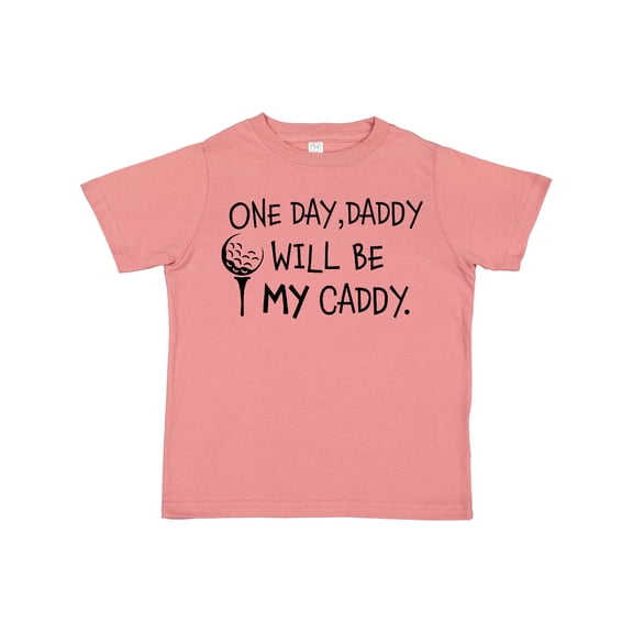 Inktastic One Day, Daddy Will Be My Caddy Kids Golfing Boys or Girls Toddler T-Shirt