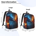 thumbnail image 2 of Rateoe Red And Blue Fire Dragon E Pattern Durable Canvas Backpack for Men & Women – Stylish & Lightweight – Adjustable Straps, Multiple Pockets – Fits 15-17 Inch LaptopsMedium, 2 of 5