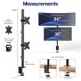 thumbnail image 5 of Black Dual LCD Monitor Desk Mount Stand, Stacked Vertical 2 Screens up to 34", 5 of 8