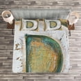 thumbnail image 3 of Ambesonne Letter D Quilted Bedspread Set 3 Pcs, Rustic Initials Grunge, Queen Size,, 3 of 3