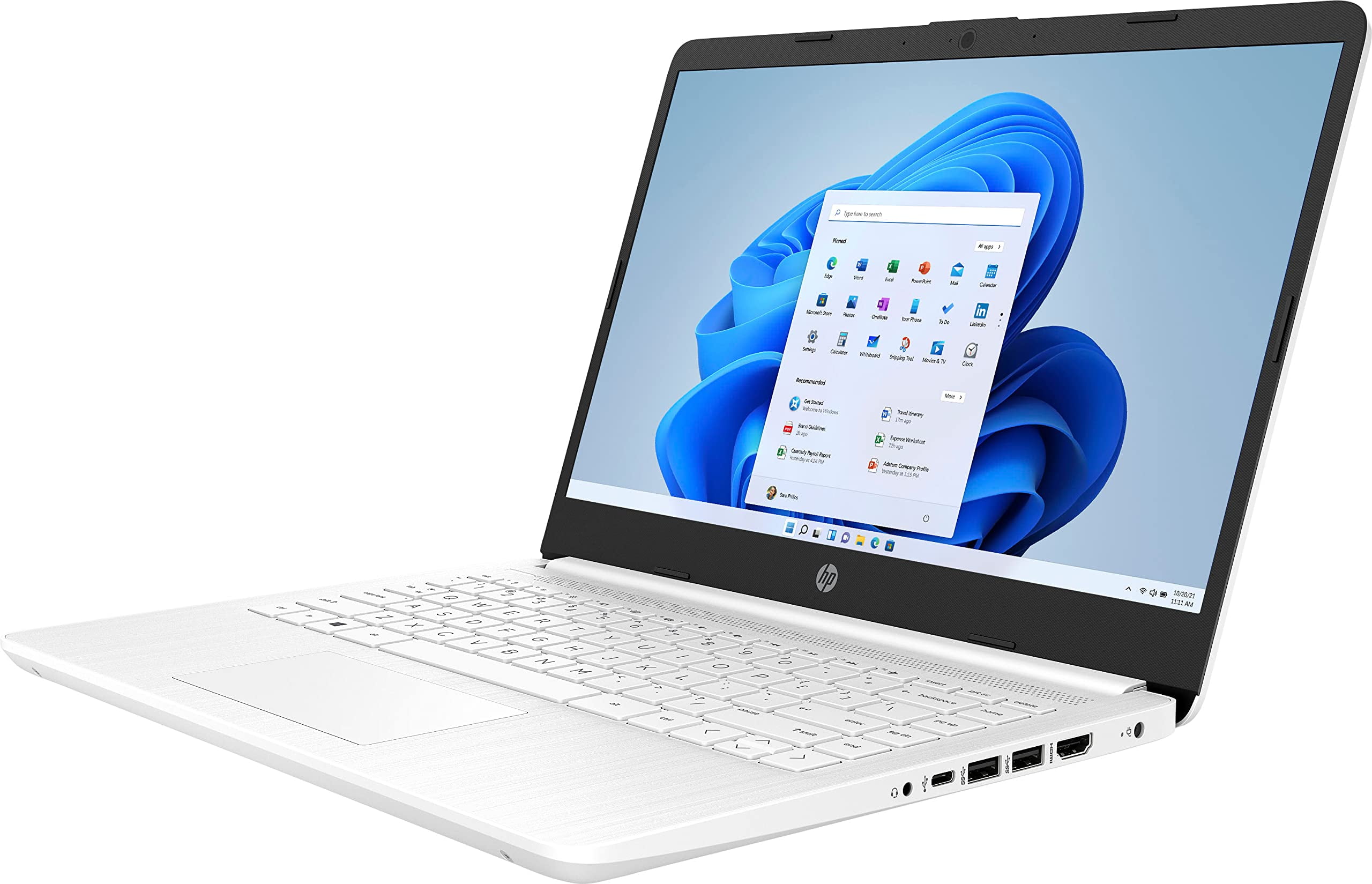 HP Laptop 14” HD LCD, Intel Celeron N4120, 64GB eMMC, 4GB RAM, Windows 11 Home (S mode), Snowflake White, 14-DQ0052DX