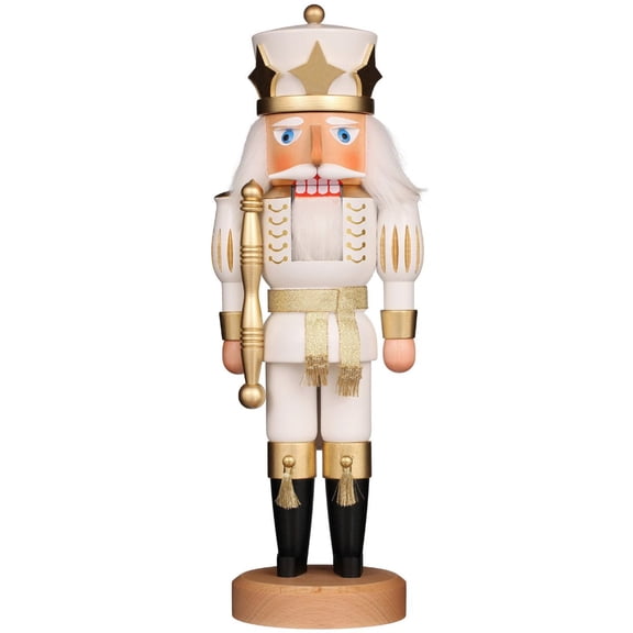Alexander Taron 15.25" Free Standing Christian Ulbricht Handcrafted Wooden White Prince Nutcracker