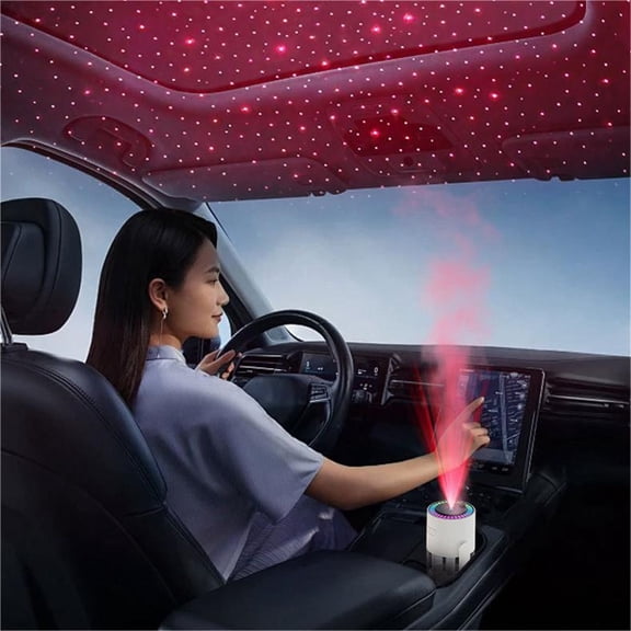 CL28 Starrys Sky Top Humidifier - 280mL Portable USB Cool Mist Humidifier with Night Light, Low Noise for Bedroom, Office, Car | Auto Shut-Off, Fine Mist, Skin Moisturizing & Starry Sky Projection
