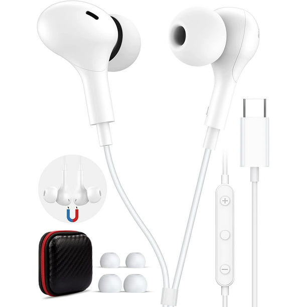Écouteurs filaire universels intra auriculaire pour Apple iphone Téléphone  Blanc - Ecouteurs
