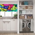 thumbnail image 5 of LALILO Kitchen Curtain Valance Colorful Graffiti Geometric Rod Pocket Window Curtain 52"x 18" Set of 2, 5 of 5