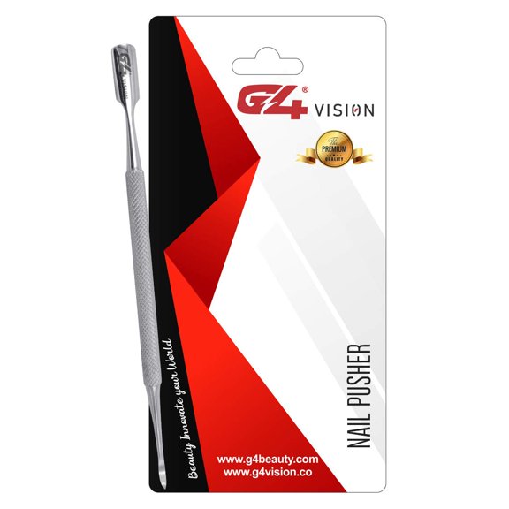 G4 Vision Professional Double Ended Hypoallergenic Stainless Steel Metal Nail Pusher Cuticle Scraper Polish Gel Remover Manicure Set Salon Home