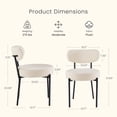 thumbnail image 2 of Gianna Dining Chairs Set of 2, Mid Century Modern Chair Round Upholstered Curved Backrest, Kitchen Vanity Living Room Chairs with Black Metal Legs，Beige, 2 of 7