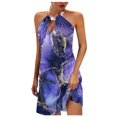 thumbnail image 1 of Vestido estampado casual con cuello halter y cuello en V sin mangas para mujer Pompotops ghjkhdj2765, 1 of 4