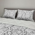 thumbnail image 2 of Black and White Comforter & Sham Bedding Set, Scribble Swirling Motifs Spiral Floral Stems Modern Abstract Scroll, 3 pcs Duvet Set Microfiber Filling Quilt, 5 Sizes, Black and White, by Ambesonne, 2 of 4