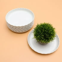 WHAMVOX 10 PCS Plastic Planter Tray Pot Saucers Drip for Plants White