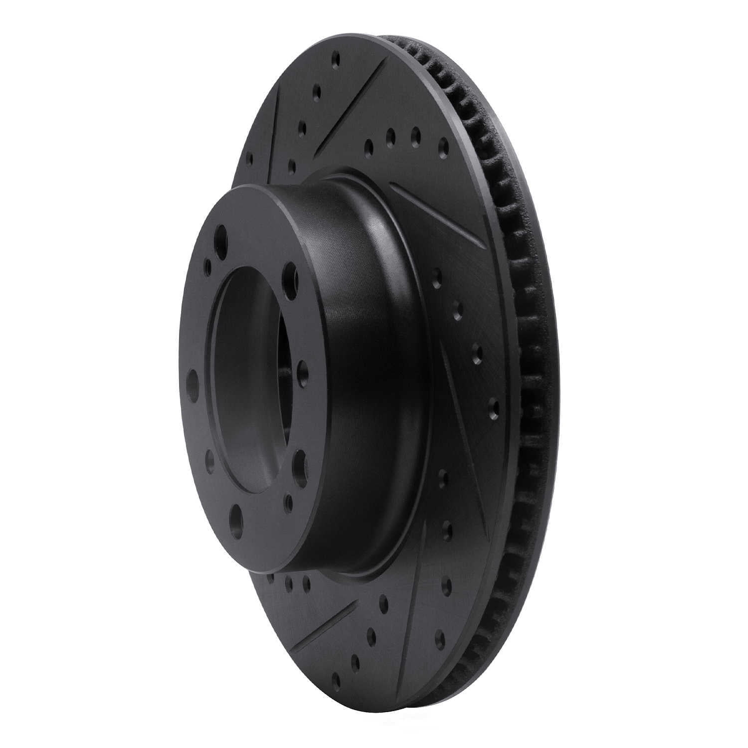 Dynamic Friction Company 633-02028L DFC Brake Rotor - Drilled And Slotted - Black