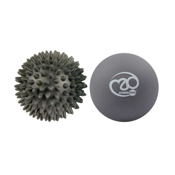 Fitness Mad - Set de Pelotas de Masaje Trigger Point Diseño con Picos - Pack de 2 (Gris)