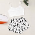thumbnail image 4 of MEZZALL Halloween Gothic Pajama Set for Women Spaghetti Strap Skeleton Hand Print Crop Tops With Elastic Waist Shorts 2 Piece Home Sleepwear, 4 of 5