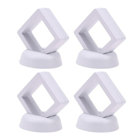 

4 Pcs 50MM Practical Coin Display Stand Collectibles Coins Rack Medal Badge Holder Display Show Rack for Home Shop (White)