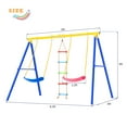 thumbnail image 5 of 3-in-1 Swing Set for Backyard, Heavy Duty Metal Swing Set with 2 Swings and Climbing Ladder, Kids Outdoor Swing Play Set, L0345, 5 of 10
