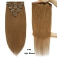 thumbnail image 3 of Benehair 100% Remy Human Hair Clip In Human Hair Extensions Full Head 8 Pcs Invisible Brown Hair Straight Smooth Hair Extensions US 8A Quality CLEARANCE, 3 of 11