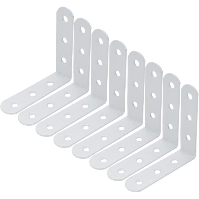 8 pcs Right Angle Corner Brace,L Shape Corner Bracket,White Right Angle Bracket,L Corner Bracket with Screws,2.68 Inch Length