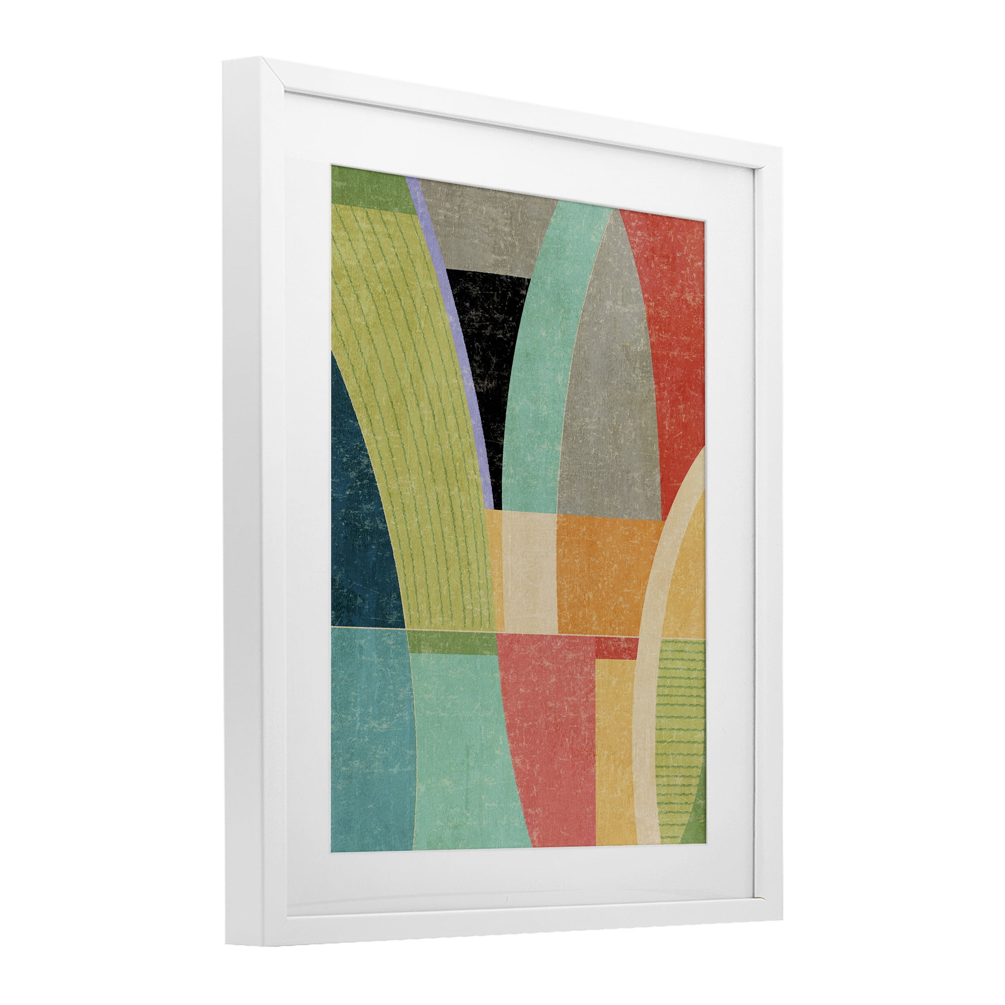 Stupell Industries Retro Geometric Archways White Framed Print Under Glass, design by Suzanne Nicoll