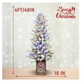 thumbnail image 3 of 4FT Flocked Christmas Tree with Multicolour LED Lights, 396 Tips, Glitter Base, 100 Lights, PE/PVC Tips with Pine Cones – Light-Up Colorful Basin, Easy Assembly Holiday Decor, 3 of 9