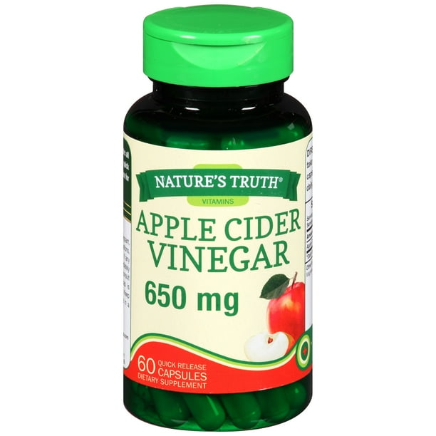 Nature's Truth Apple Cider Vinegar Quick Release Capsules, 650 mg, 60