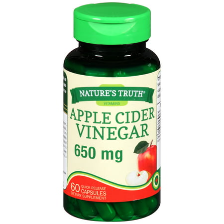 Nature's truth apple cider vinegar 650mg quick release capsules dietary supplement 60 ct