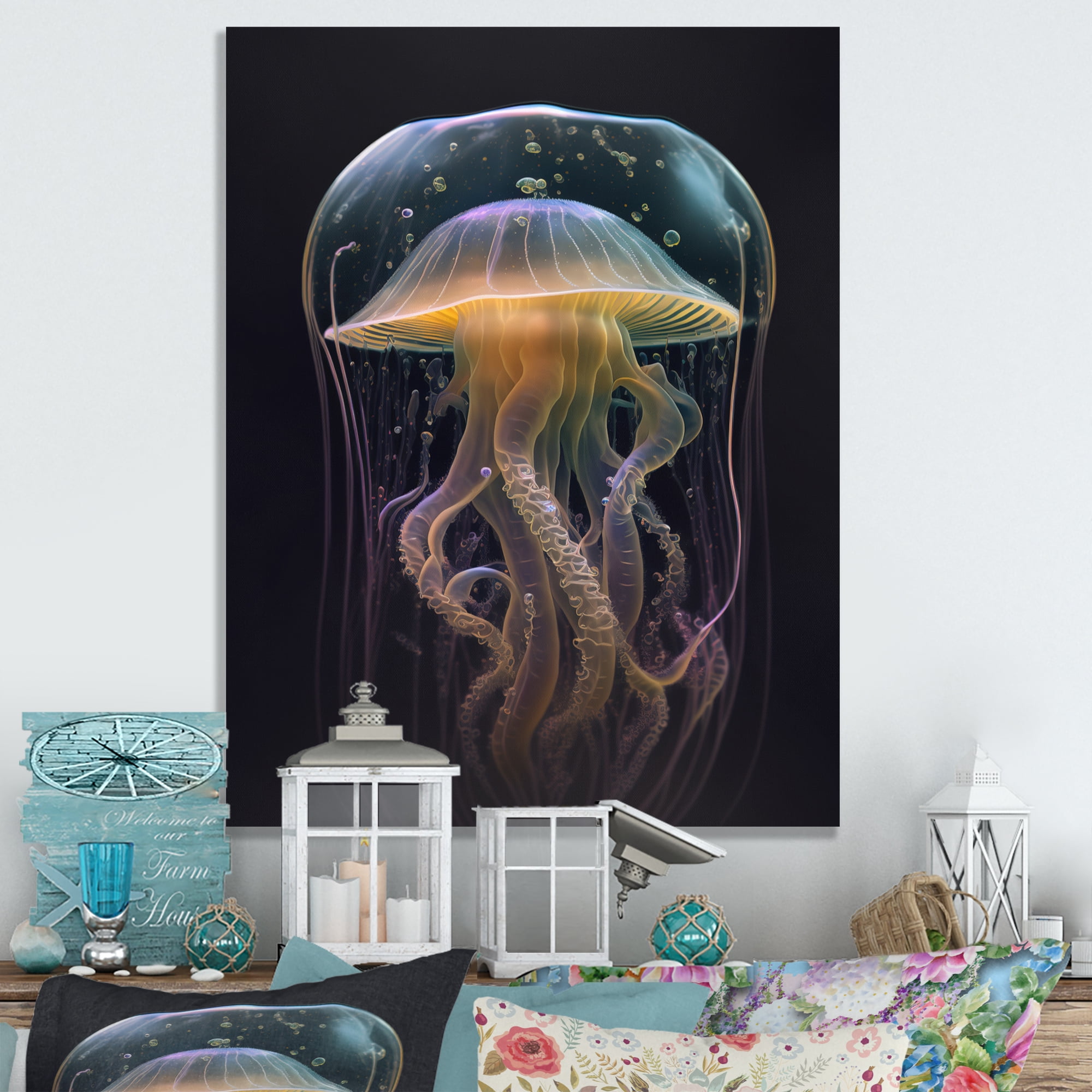 Designart Jellyfish II Canvas Wall Art