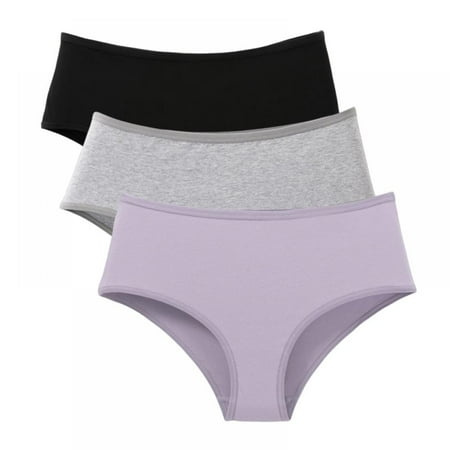 

Women s Cotton Stretch Underwear Soft Mid Rise Briefs Underpants 3 Pack