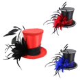 thumbnail image 1 of serony Vintage Feather Fascinator Top Hat Wedding Gothic Magic Hat Burlesque Magic Bridal Woman Fancy Dress Red, 1 of 9