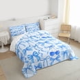 thumbnail image 3 of Feelyou Fashion Cartoon Bow-tie Twin Comforter Sets, Blue Butterfly Knot Bedding Set, 2pcs, 3 of 8