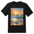 thumbnail image 2 of Plus Size Shirt for Women Black Tops for Women Oversized Short Sleeves Shirt for Women Sea Wave T Shirt Crewneck Shirt for Women L, 2 of 5