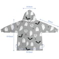 thumbnail image 7 of Halloween Ghost Pattern Blanket Hoodies for Kids 6-13YR Oversize Wearable Blanket Hoodies for Boys Girls Teens, 7 of 7