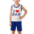 thumbnail image 2 of 0.5-3T Toddlers Boys and Girls Outfit Set Father's Day Graphic Love Dad Cute Print Sleeveless Tank Top and Short 2 Piece Cotton Set Loungewear Sleepwear Going out Cool Clothing Unisex, 2 of 10