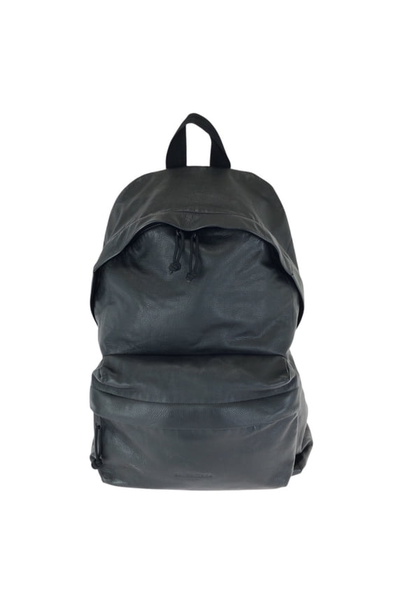 Pre-Owned BALENCIAGA Explorer Black Leather Backpack (678327) - Men's