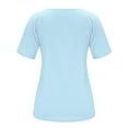 thumbnail image 5 of vigerkar Summer Tops for Women 2025 Women Casual Fashion Solid Color V Neck Short Sleeved T Shirt Basic Light Blue, XXL, 5 of 7