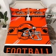 thumbnail image 2 of jejeloiu Rugby Sport City Bed Sheets,Orange Football Helmet King Sheets For Boys Teens 4pcs, 2 of 7