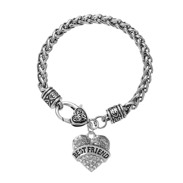 Corazón Bangle Charm Pulsera Rhinestone Maestro Mamá Ceystal Regalo Familia Cumpleaños Abuela Cadena Hija Pulseras