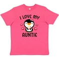 thumbnail image 3 of Inktastic I Love My Auntie with Cute Penguin and Hearts Youth T-Shirt, 3 of 5